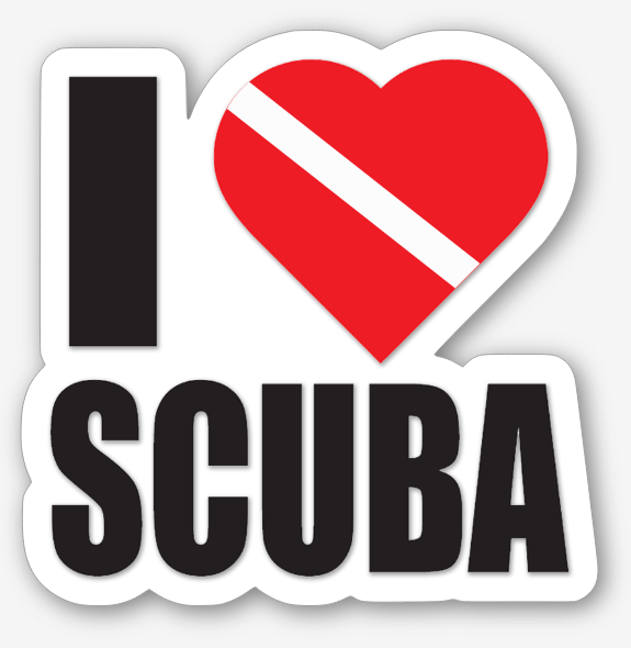 I Love Scuba Sticker