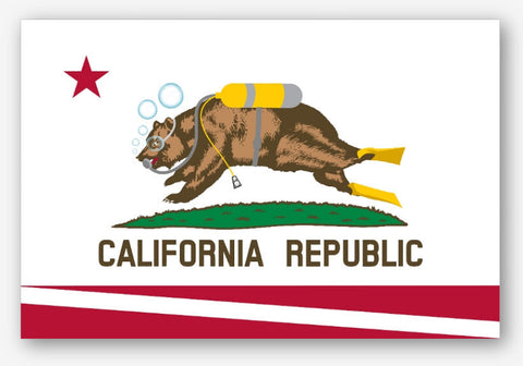 California Scuba Diving Flag Sticker