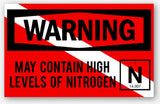 May Contain High Levels of Nitrogen Sticker