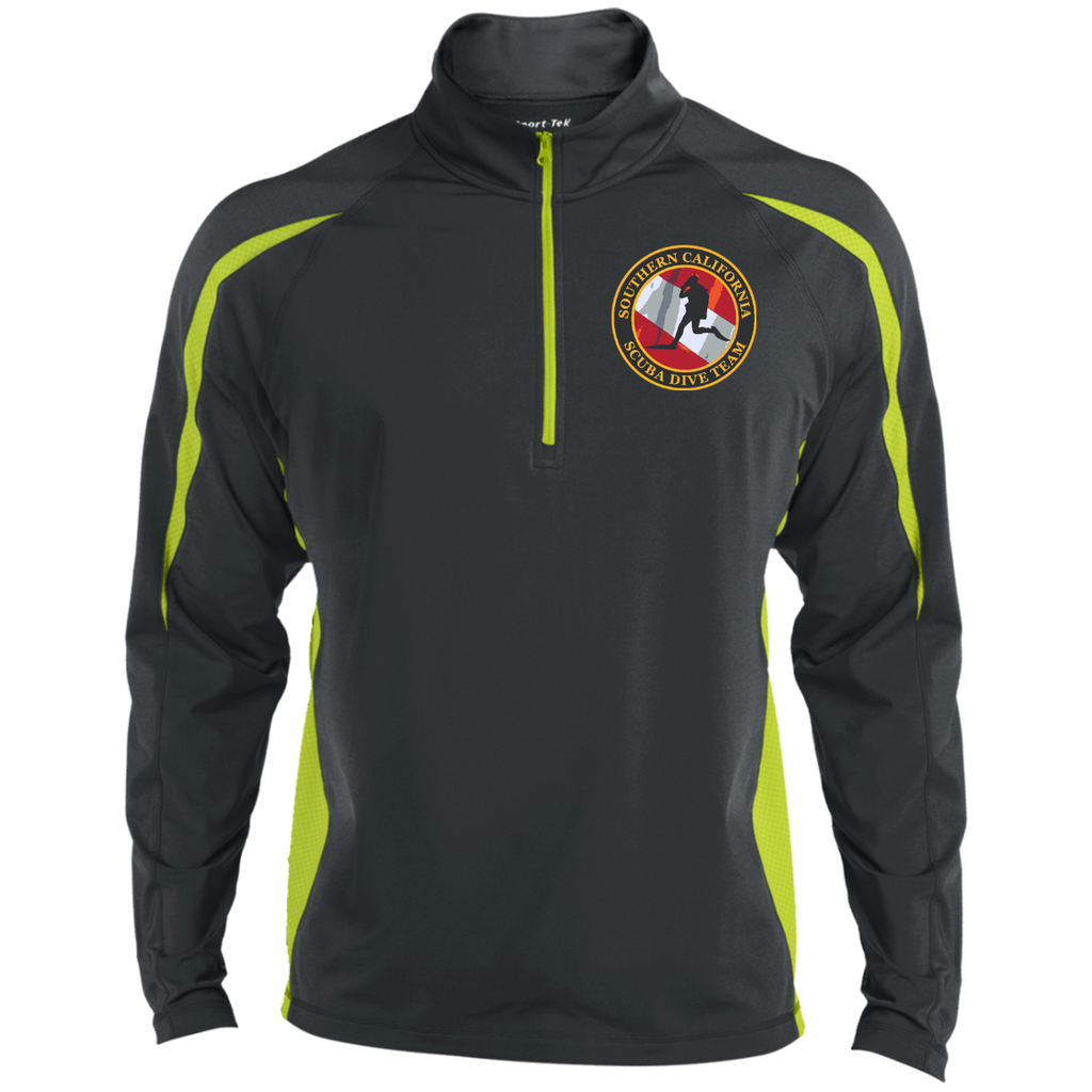 Mens Sport Wicking Colorblock Half-Zip