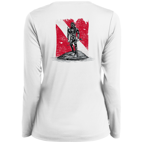 Ladies Long Sleeve Performance Vneck Tee