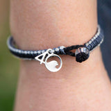 4ocean Great White Shark Braided Bracelet - Grey, White & Black