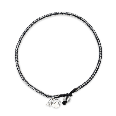 4ocean Great White Shark Braided Bracelet - Grey, White & Black