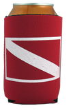 Trident Red Neoprene Can Cooler with Dive Flag