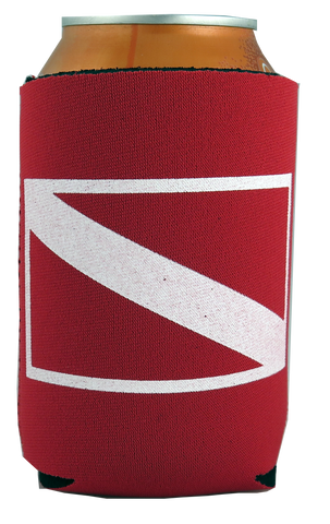 Trident Red Neoprene Can Cooler with Dive Flag