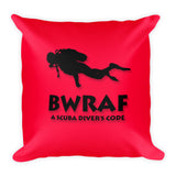 Square Pillow - BWRAF - Red Background