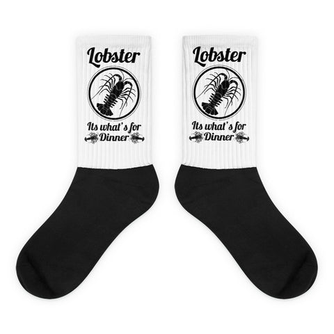 Lobster for Dinner Black foot socks