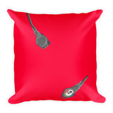 Square Pillow - Scuba Gear - Red Background