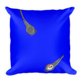 Square Pillow - Scuba Gear - Blue Background