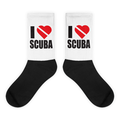 I Love Scuba Black foot socks