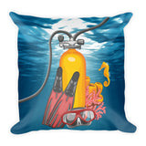 Square Pillow - Scuba Gear Artwork