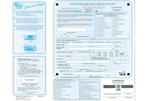 PADI PIC Certification Form