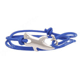 Silver Plated Ocean Shark Rope Bracelet