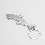 Silver Shark Shaped Bottle Opener Keychain