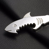 Silver Shark Shaped Bottle Opener Keychain