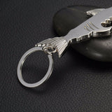 Silver Shark Shaped Bottle Opener Keychain