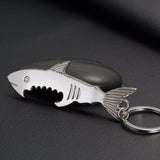 Silver Shark Shaped Bottle Opener Keychain