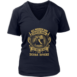 District Womens V-Neck - Front Printed Only - All women are created equal